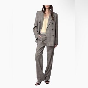 Zadig & Voltaire Checkered Gray Pantsuit. - SZ 42